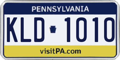PA license plate KLD1010