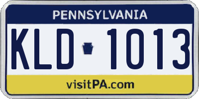 PA license plate KLD1013