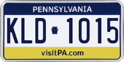 PA license plate KLD1015