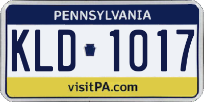 PA license plate KLD1017
