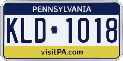 PA license plate KLD1018