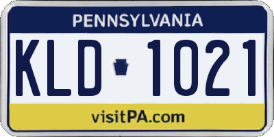 PA license plate KLD1021