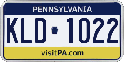 PA license plate KLD1022