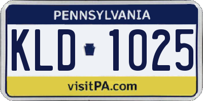 PA license plate KLD1025