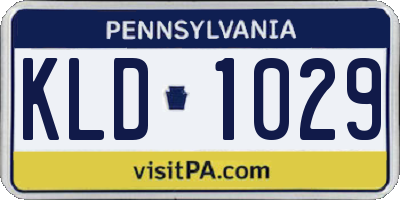 PA license plate KLD1029