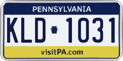 PA license plate KLD1031