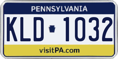 PA license plate KLD1032