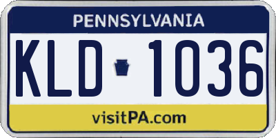 PA license plate KLD1036