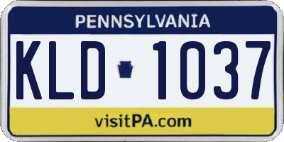 PA license plate KLD1037