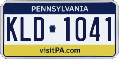 PA license plate KLD1041