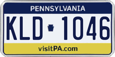 PA license plate KLD1046
