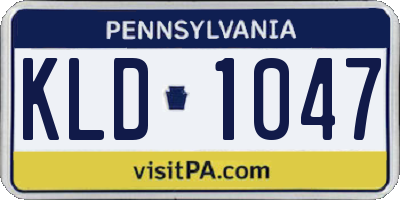 PA license plate KLD1047