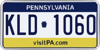 PA license plate KLD1060