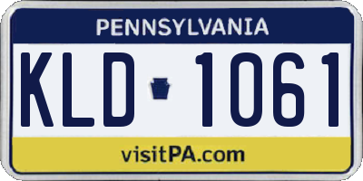 PA license plate KLD1061