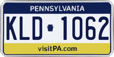 PA license plate KLD1062
