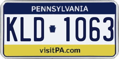 PA license plate KLD1063