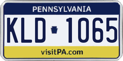 PA license plate KLD1065