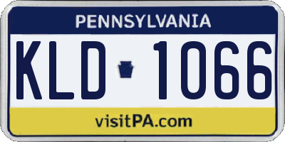 PA license plate KLD1066
