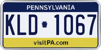 PA license plate KLD1067