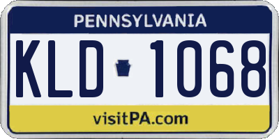 PA license plate KLD1068