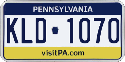 PA license plate KLD1070
