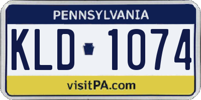 PA license plate KLD1074