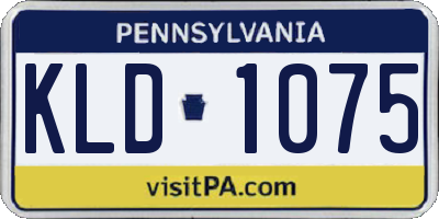 PA license plate KLD1075