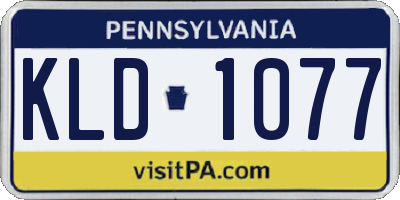 PA license plate KLD1077