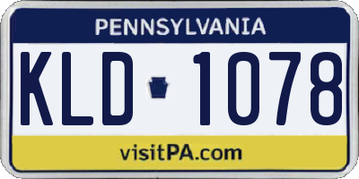PA license plate KLD1078