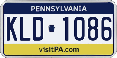 PA license plate KLD1086