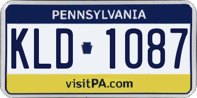 PA license plate KLD1087