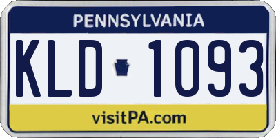 PA license plate KLD1093