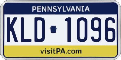 PA license plate KLD1096
