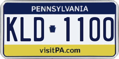 PA license plate KLD1100