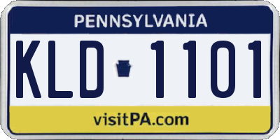 PA license plate KLD1101