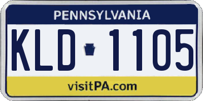 PA license plate KLD1105