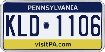 PA license plate KLD1106