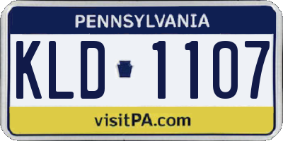 PA license plate KLD1107