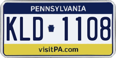 PA license plate KLD1108