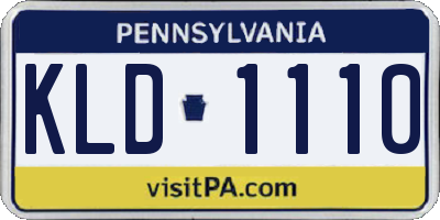 PA license plate KLD1110