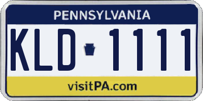 PA license plate KLD1111