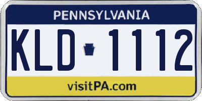 PA license plate KLD1112