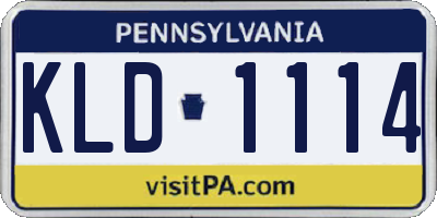 PA license plate KLD1114
