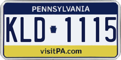 PA license plate KLD1115