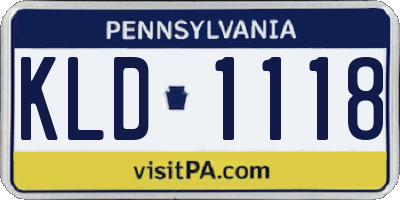 PA license plate KLD1118
