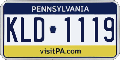 PA license plate KLD1119
