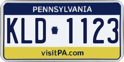 PA license plate KLD1123