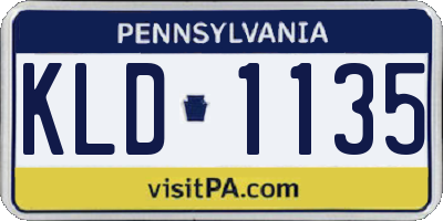 PA license plate KLD1135