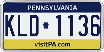PA license plate KLD1136