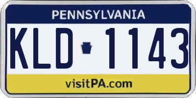 PA license plate KLD1143